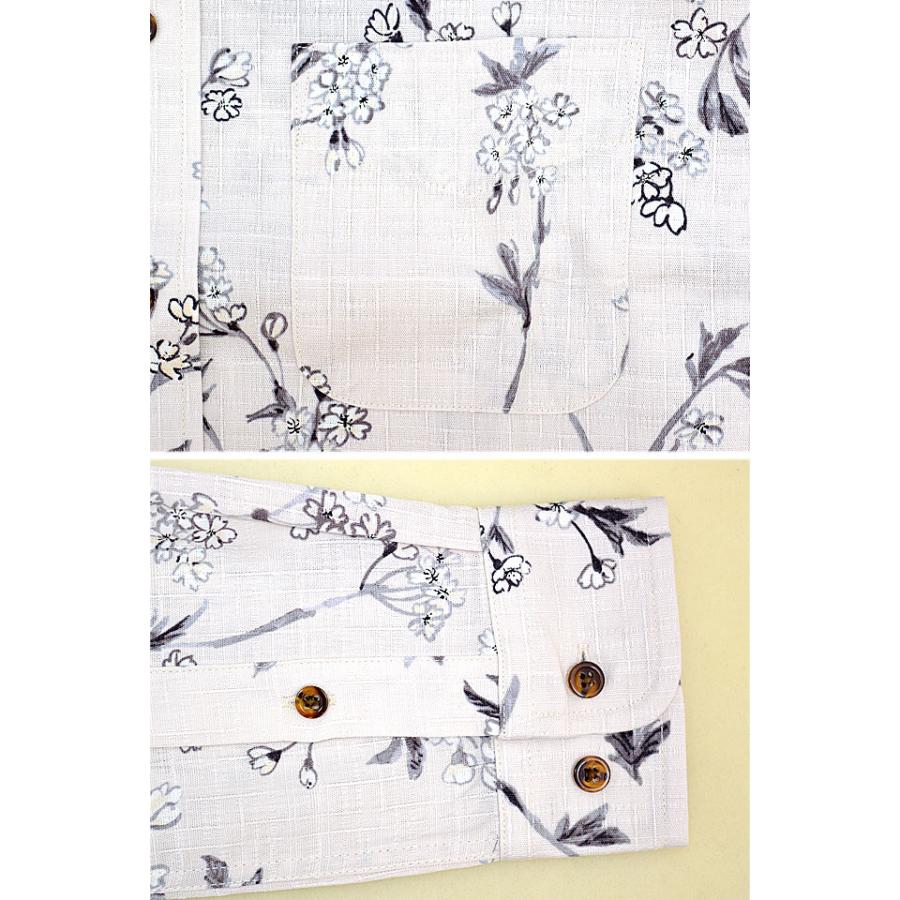 レギュラーカラー長袖シャツ「枝垂れ桜」 衣櫻 SA1640 和柄 和風 さくら サクラ 日本製 国産 衣櫻 レギュラーカラー長袖シャツ「枝垂れ桜」 SA1640 和柄 和風