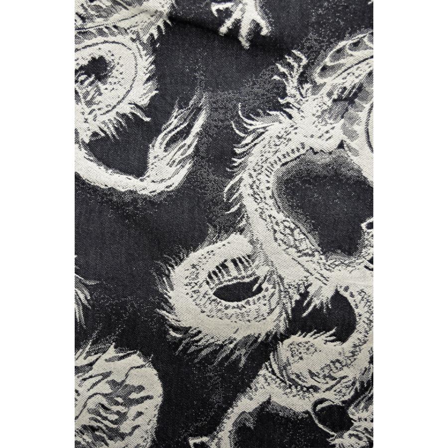 白龍デニムジャガード織ワイドジーンズ 衣櫻 SA-1732 和柄 和風 竜