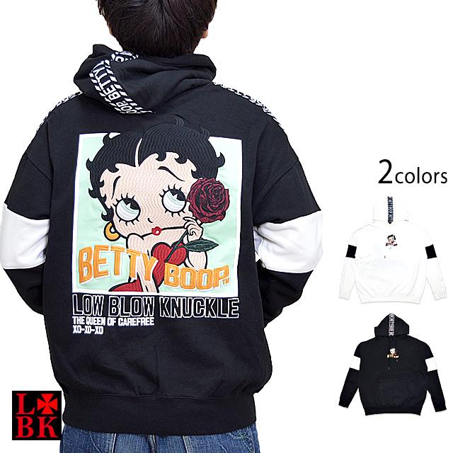 ロウブロウナックル×BETTY ROSE BIGプルパーカー ロウブロウナックル 