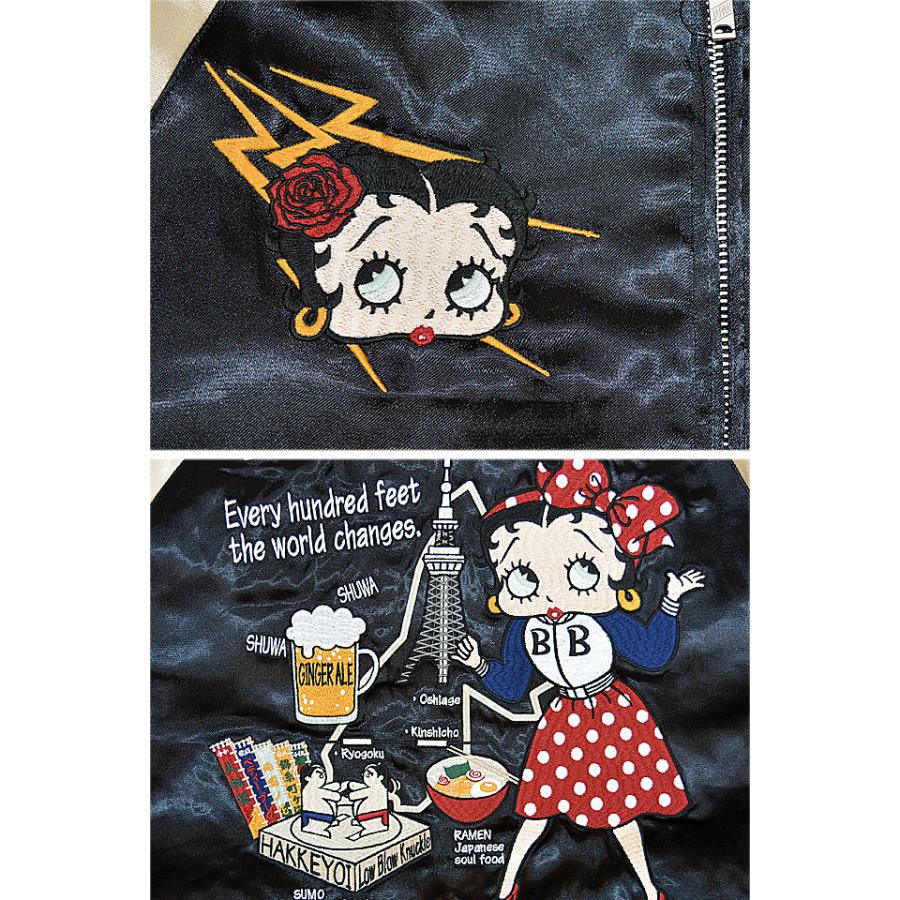 ロウブロウナックル×BETTY ROSEリバーシブルスカジャン ロウブロウナックル 561874 ベティーちゃん 刺繍 ミリタリージャケット｜sakurastyle｜05