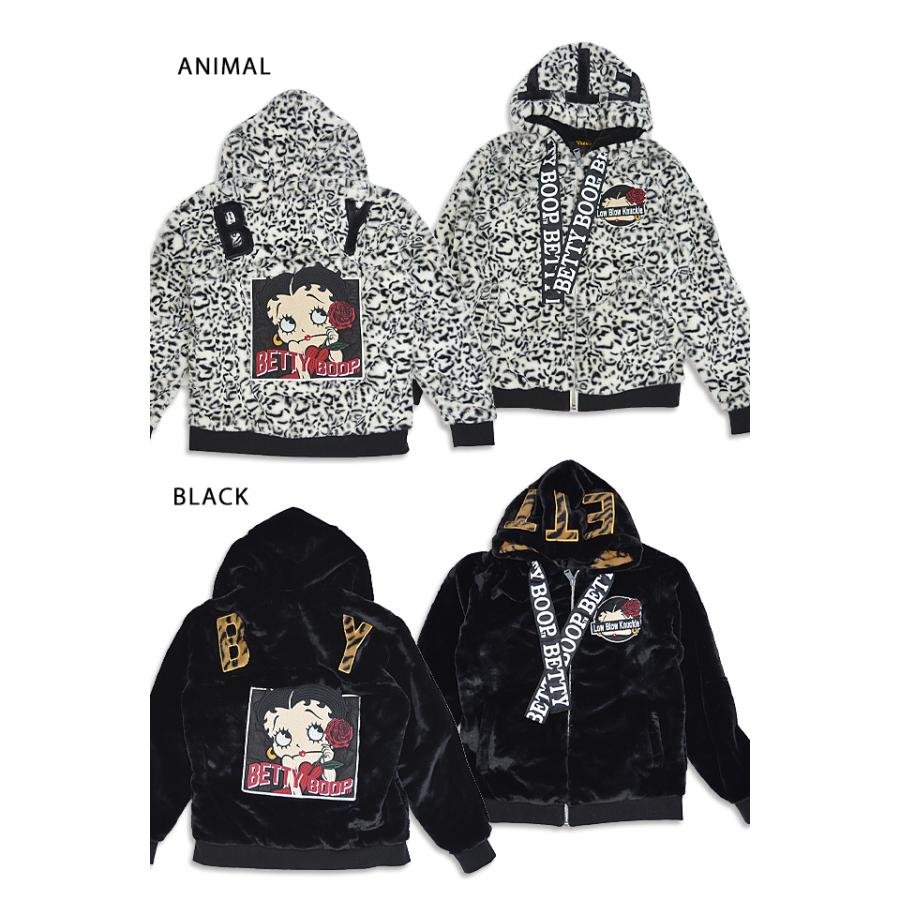 << 新品未使用品 >> ベティ×ローブローナックル コラボ ファーパーカー Rose Betty フェイクファーパーカー ロウブロウナックル 592869