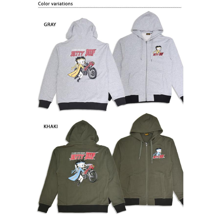 LBK×BETTY 特攻BETTYフルジップスウェットパーカー ロウブロウナックル