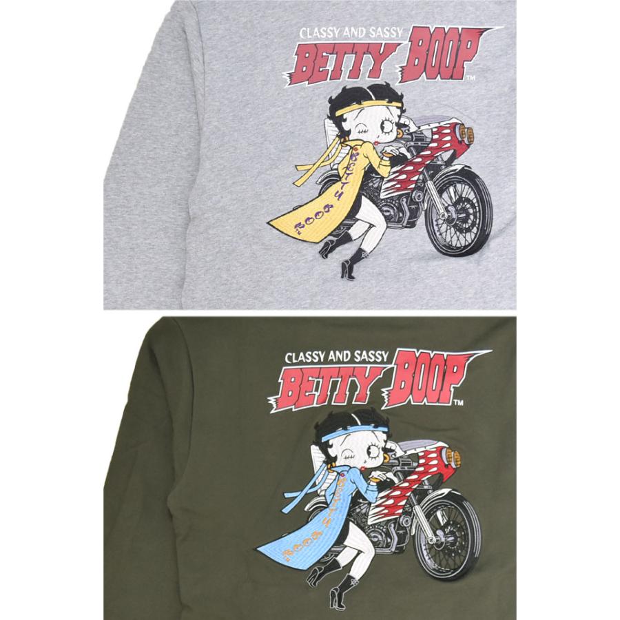LBK×BETTY 特攻BETTYフルジップスウェットパーカー ロウブロウナックル 595861 ベティーちゃん 刺繍 バイカー LBK×BETTY 特攻BETTYフルジップスウェットパーカー ロウブロウナックル