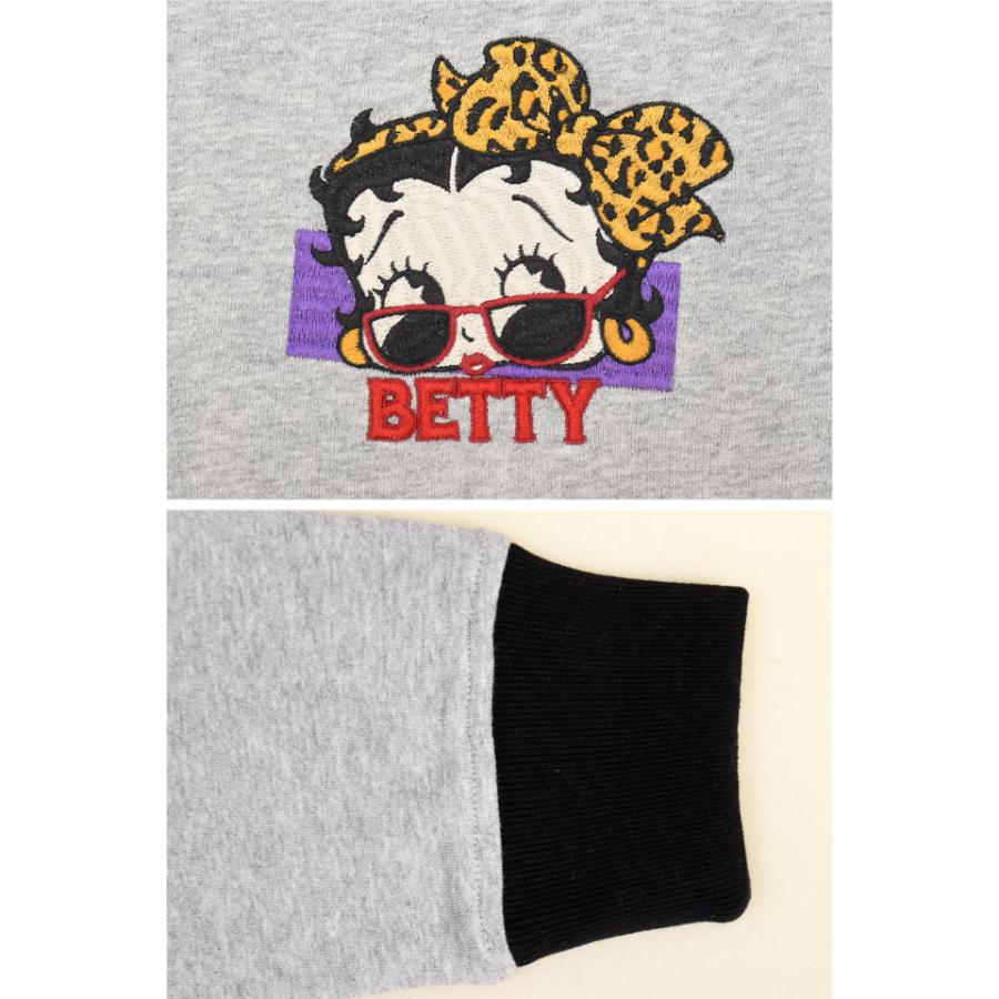 LBK×BETTY 夜露死苦ヤンキーBETTYフルジップスウェットパーカー ロウ