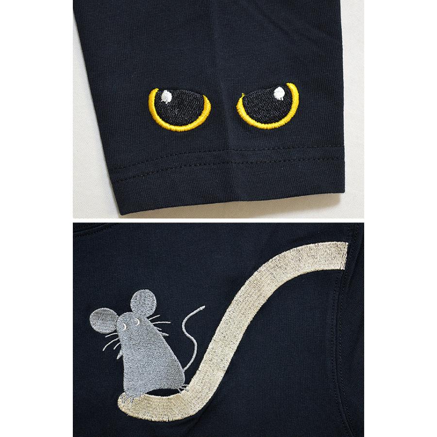 ラミ＆アール長袖Tシャツ LIN ALT-75005A 黒猫 ネコ 鼠 ネズミ 和柄 和風 ロングTシャツ｜sakurastyle｜04