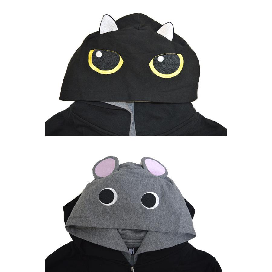 ラミ＆アールダブル変身可能フードジップパーカー LIN AL-75018 黒猫