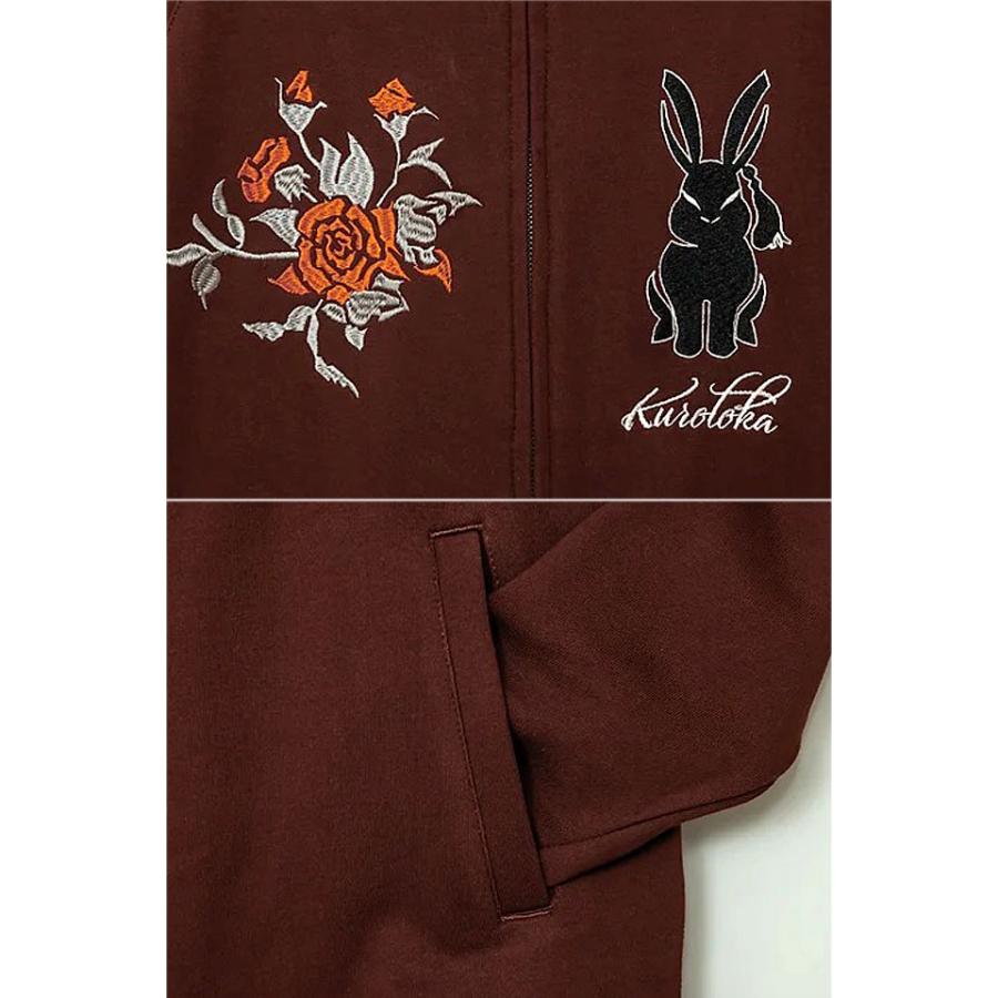黒菟華 薔薇菟パーカー LIN AL-758007 兎 うさぎ ウサギ 刺繍 和