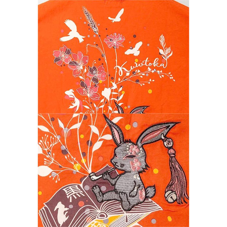 黒菟華 不思議の本半袖Tシャツ LIN AL-759033 兎 ウサギ 和柄 和風