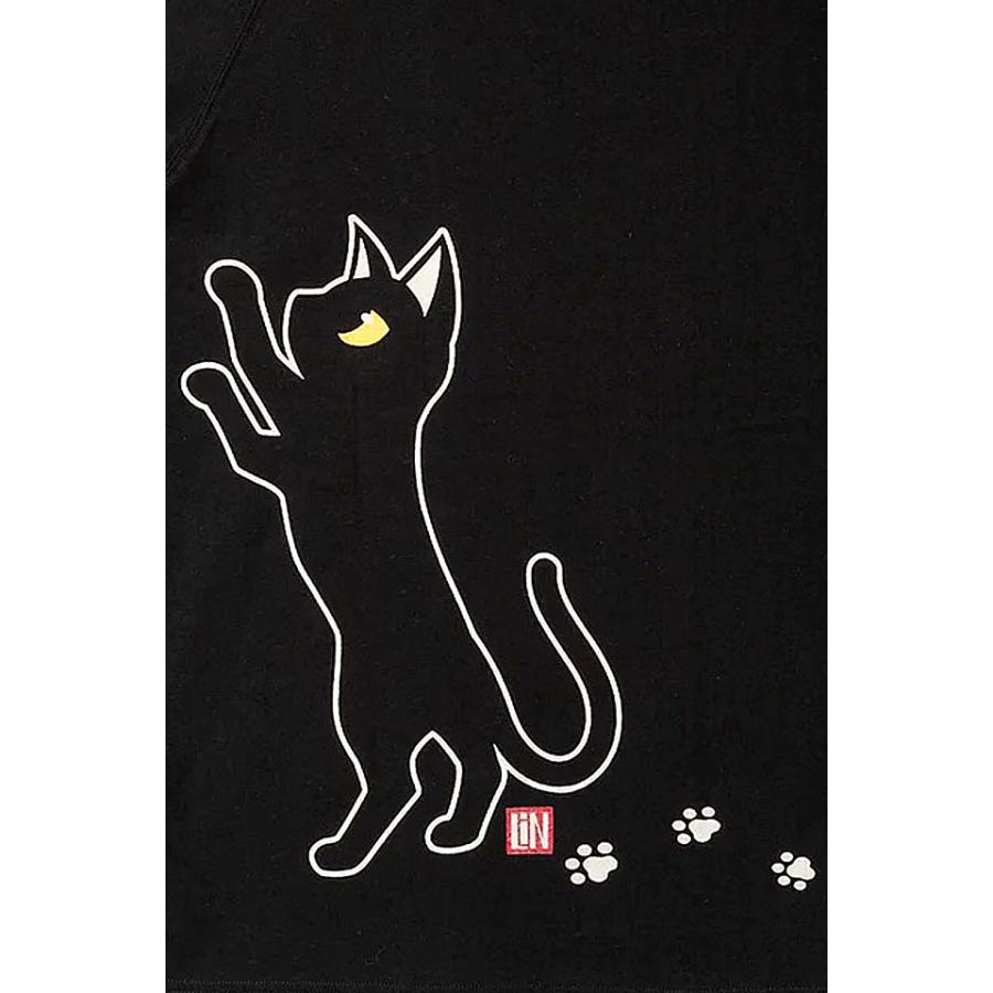 ラミ＆アール 何かが気になるTシャツ LIN AL-75064 黒猫 ねこ