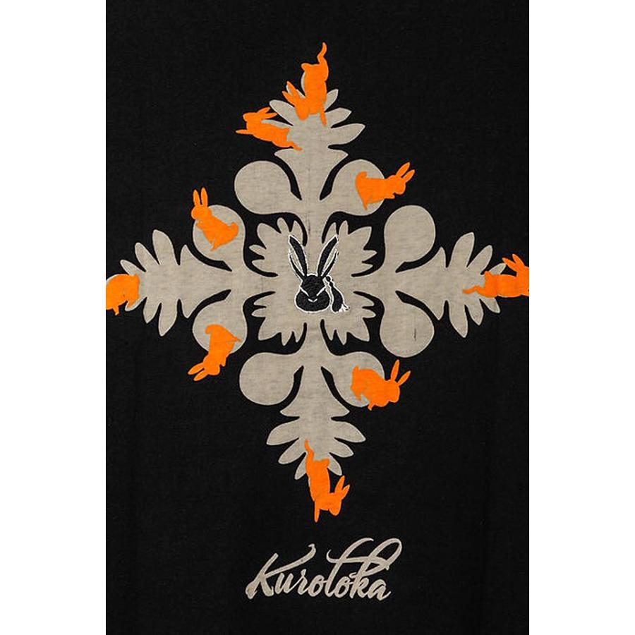 黒菟華「隠れ黒菟華」半袖Tシャツ LIN AL-758009 和柄 和風 兎 ウサギ