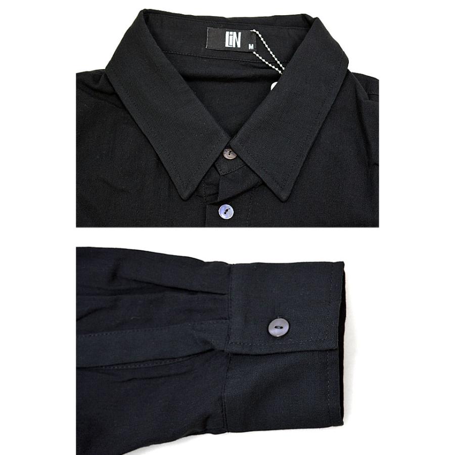 ラミ＆アール 食器に隠れる猫とネズミロング丈シャツ LIN AL-75745 黒