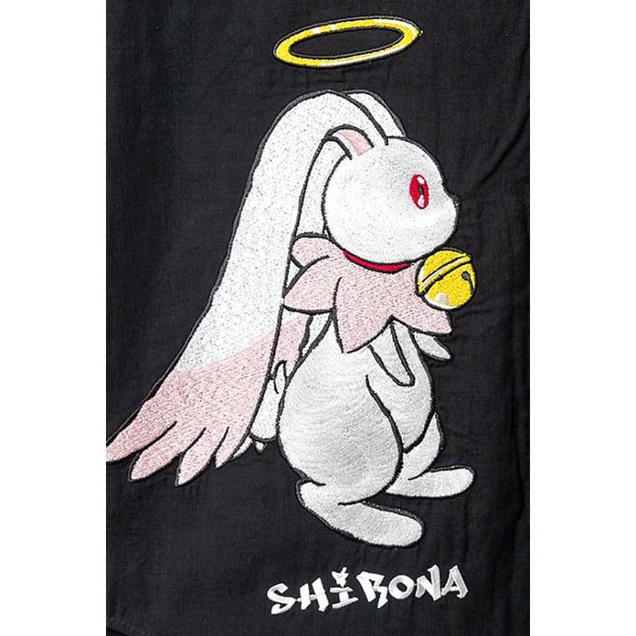 黒菟華 お化けちゃん名前半袖シャツ LIN AL-757007 和柄 兎