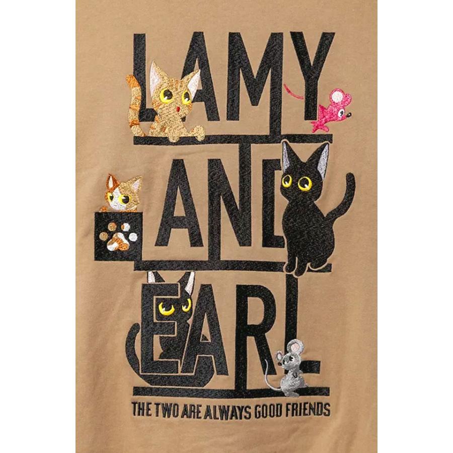 ラミ＆アール「LAMY AND EARLのロゴでキャットタワー」総刺繍ジップ