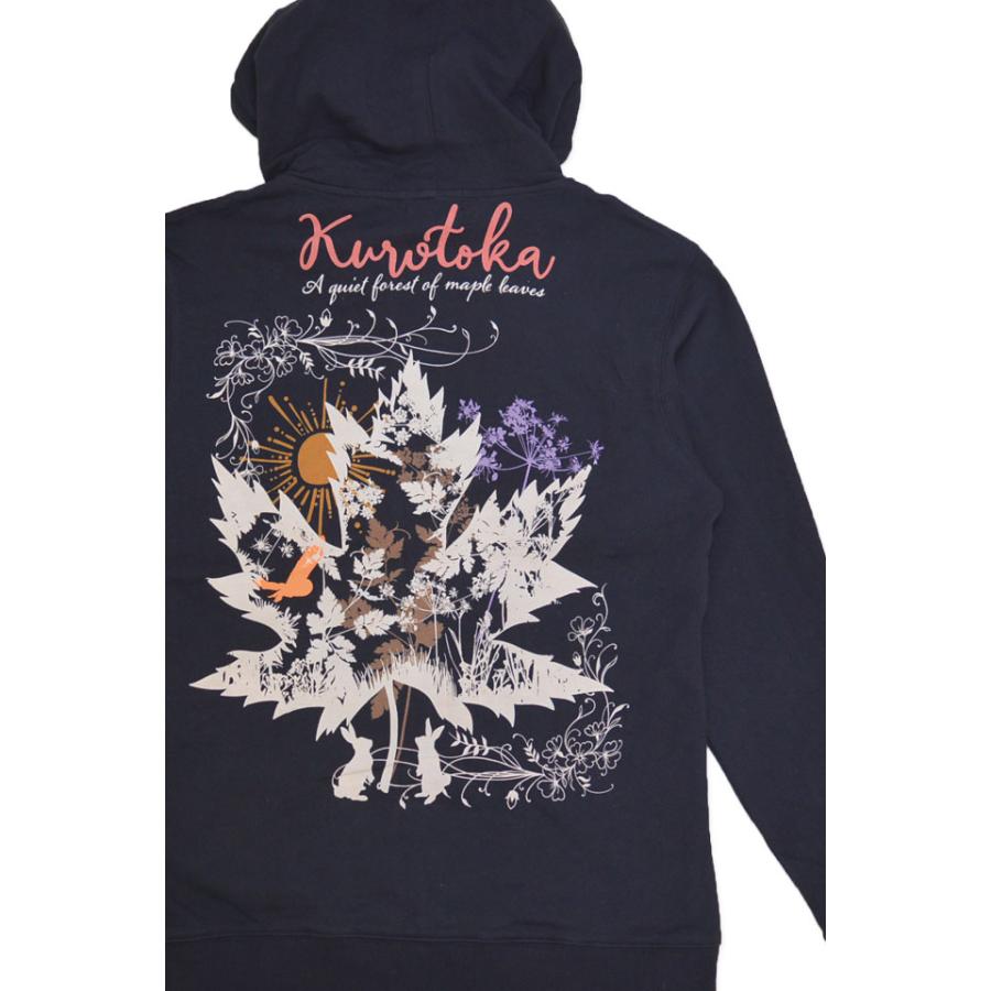 黒菟華 楓の中の静かな森パーカー LIN AL-759084 和柄 うさぎ ウサギ