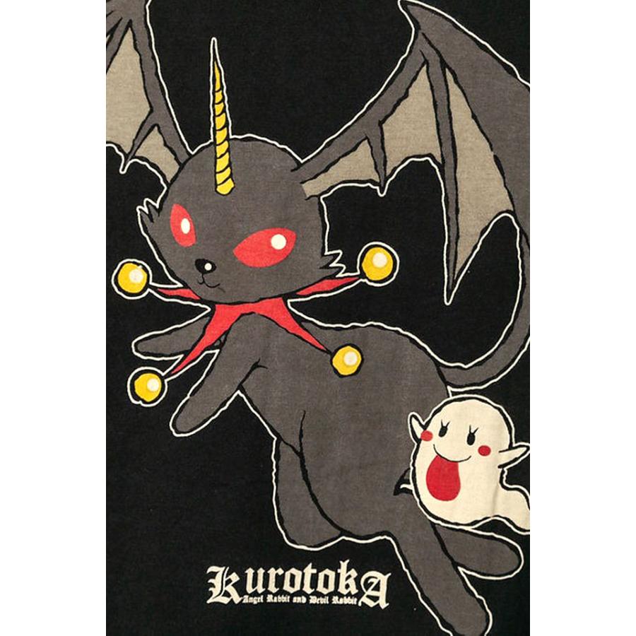 黒菟華 ちょっとロックなKUROTOKAリブ付き半端袖Tシャツ LIN AL-757006 兎 ウサギ ゴースト オーバーサイズ : サクラ ...