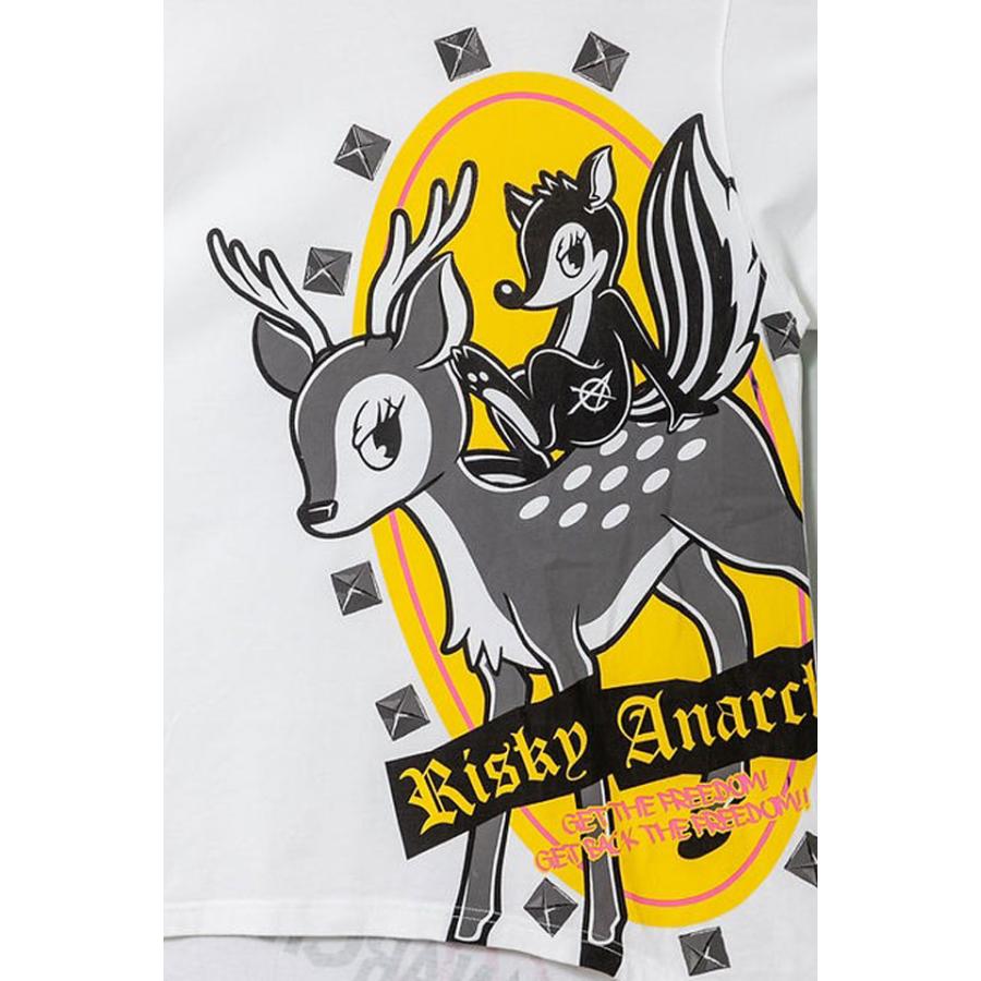 RISKY ANARCHY 半袖BIG長丈Tee LIN AL-75114 ゆったりめ オーバーサイズ ユニセックス シカ 鹿 RISKY ANARCHY 半袖BIG長丈Tee LIN AL-75114 ゆったりめ オーバー