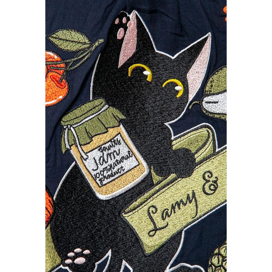 ラミ＆アール 美味しいジャムを作ろう半袖シャツ LIN AL-75772 黒猫