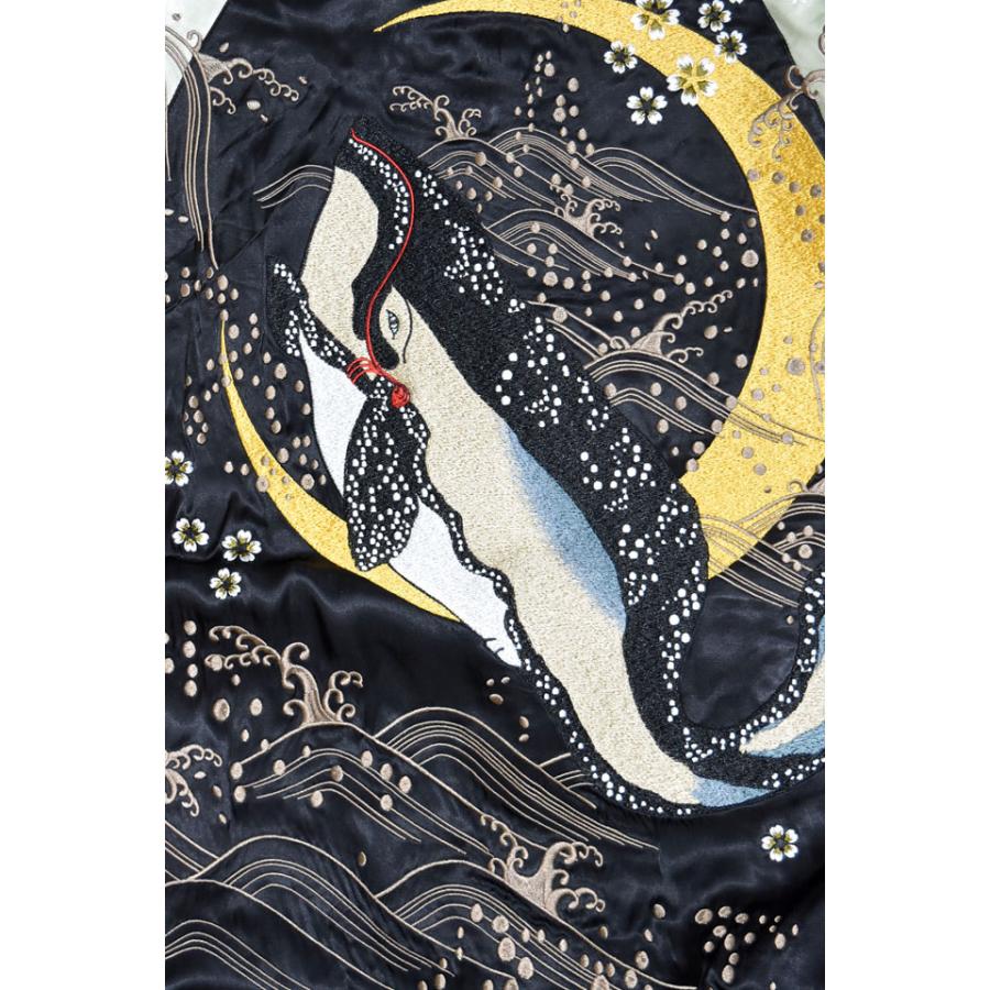 楔】「浮世絵ノ鯨」ALL刺繍リバーシブルスカジャン LIN AL-75625 和柄