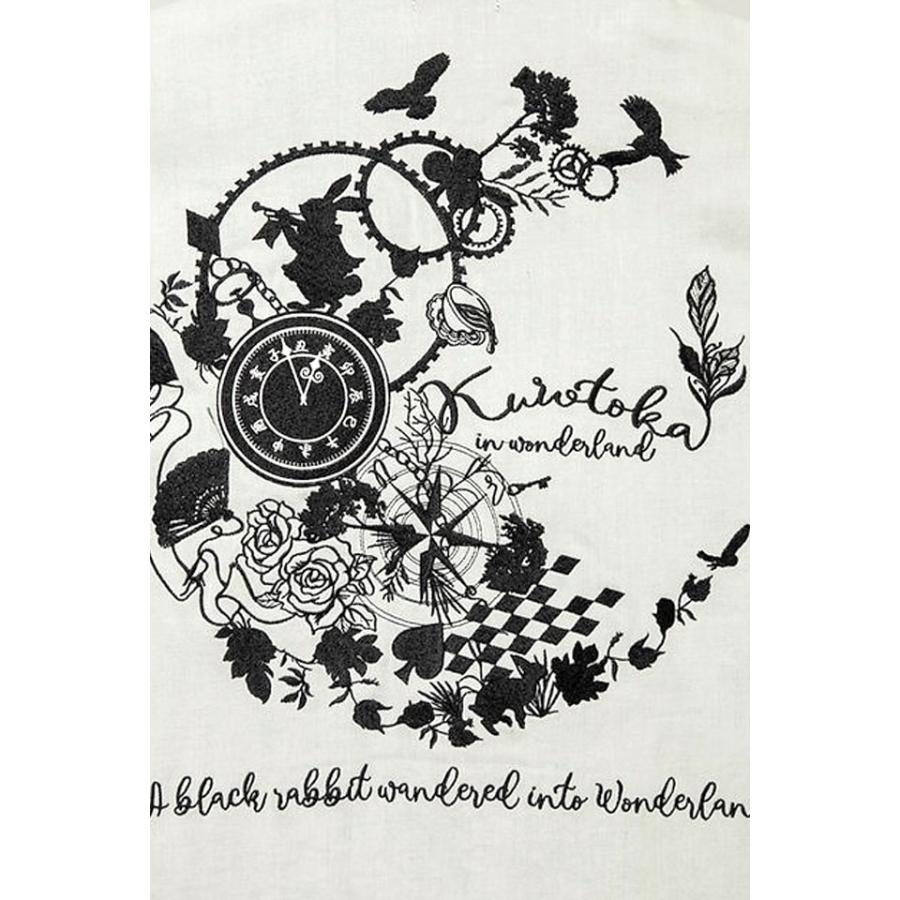 黒菟華不思議の国ジップジャケット LIN AL-759039 和柄 兎 ウサギ 刺繍