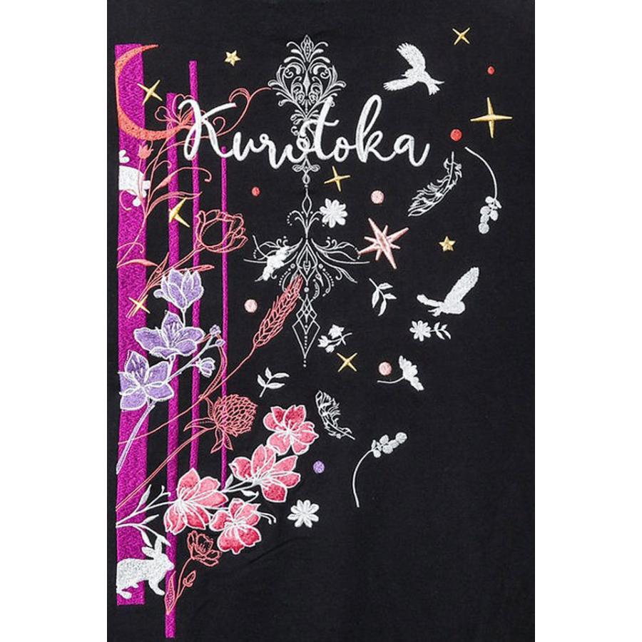 黒菟華スリットアート裏毛プルオーバーパーカー LIN AL-759081 和柄