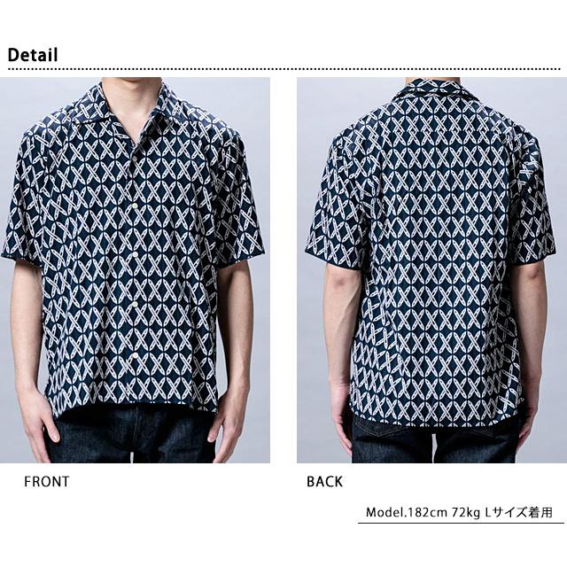 桃太郎ジーンズ（MOMOTARO JEANS） 手捺染プリント半袖シャツ MXSS1003