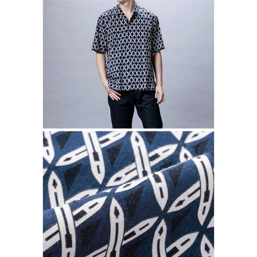 桃太郎ジーンズ（MOMOTARO JEANS） 手捺染プリント半袖シャツ MXSS1003