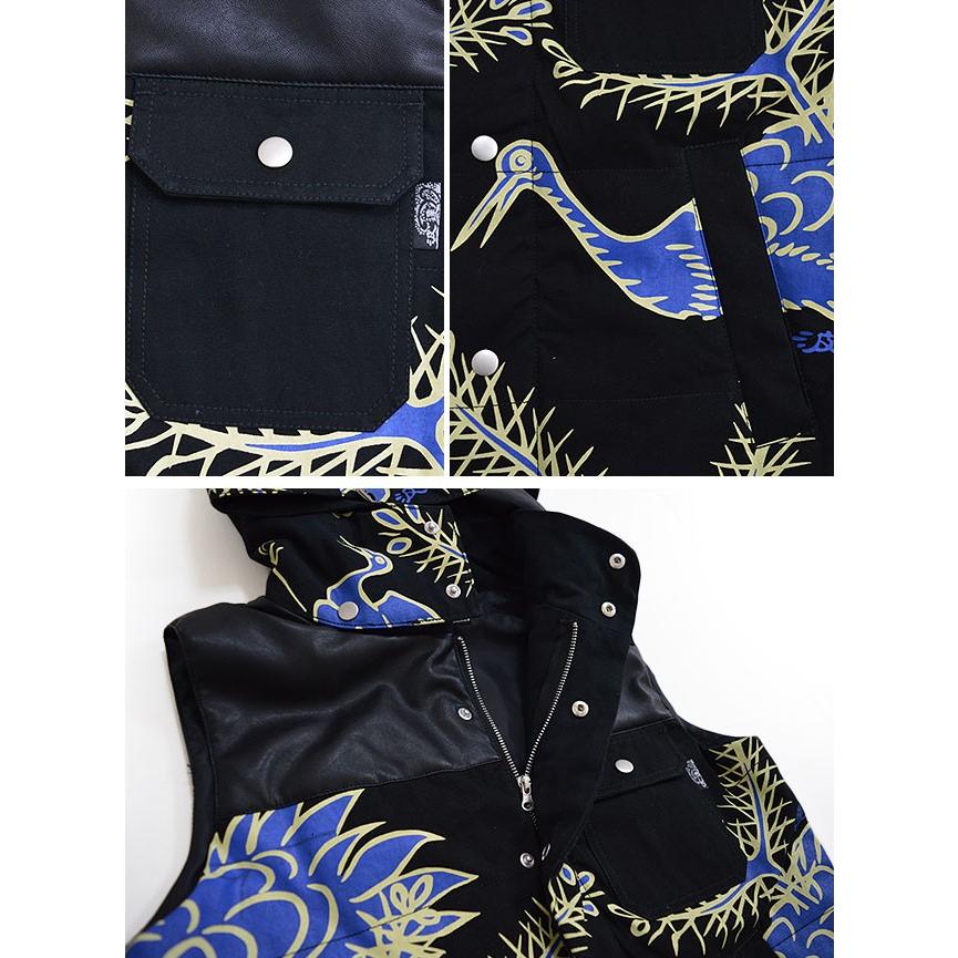 鶴松中綿ベスト 波乗達人 和柄 和風 波達 フード BNT643005 鶴松中綿ベスト 波乗達人 和柄 和風 波達 フード BNT643005 : サクラ