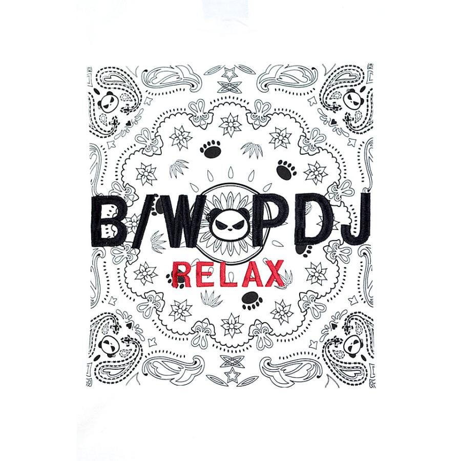 B/W-PDJ RELAXシリーズ 衿ジャガードバンダナ柄ルーズロングTシャツ