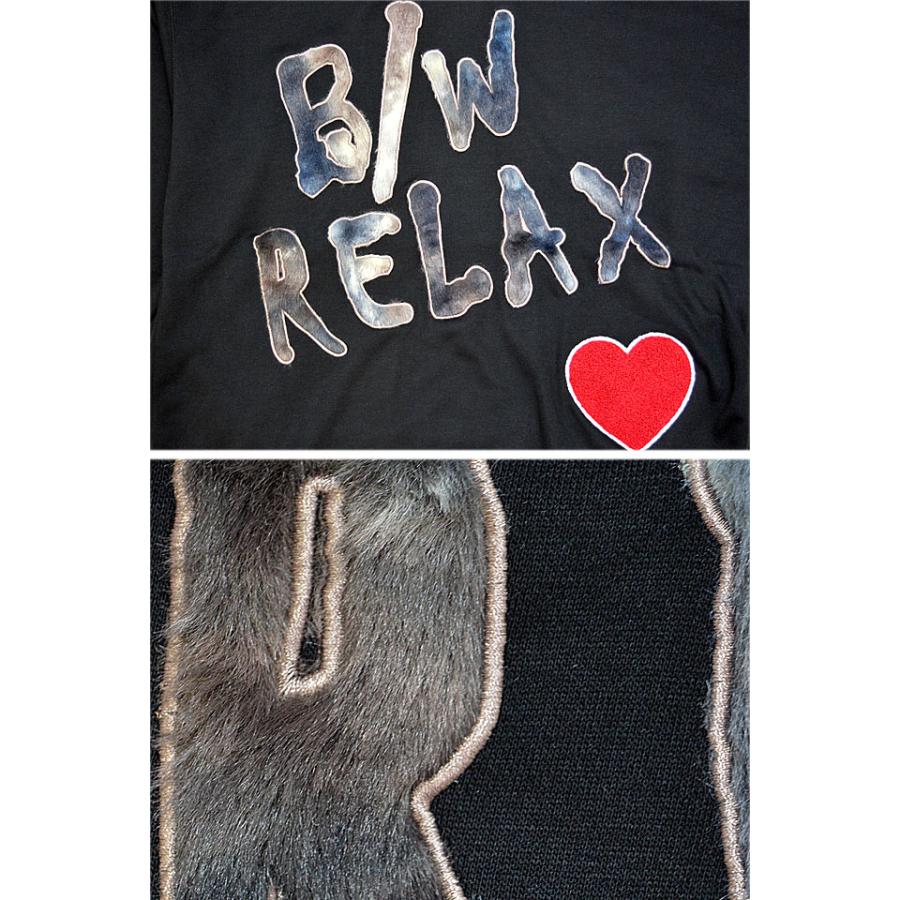 B/W-PDJ RELAXシリーズ ファーアップリケルーズパーカー◇PANDIESTA