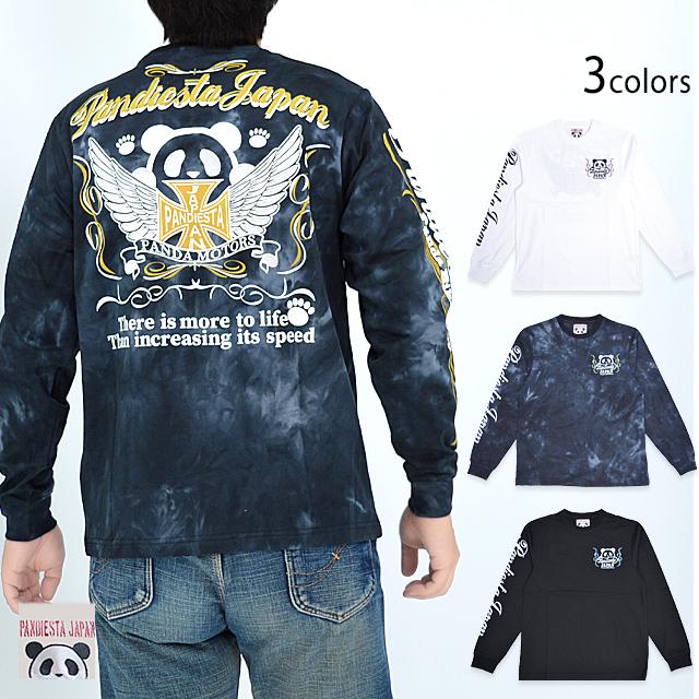 ピンストライプパンダロングTシャツ PANDIESTA JAPAN 533600 パンディエスタジャパン 刺繍 長袖 ピンストライプパンダロングTシャツ PANDIESTA JAPAN 533600 パンディ