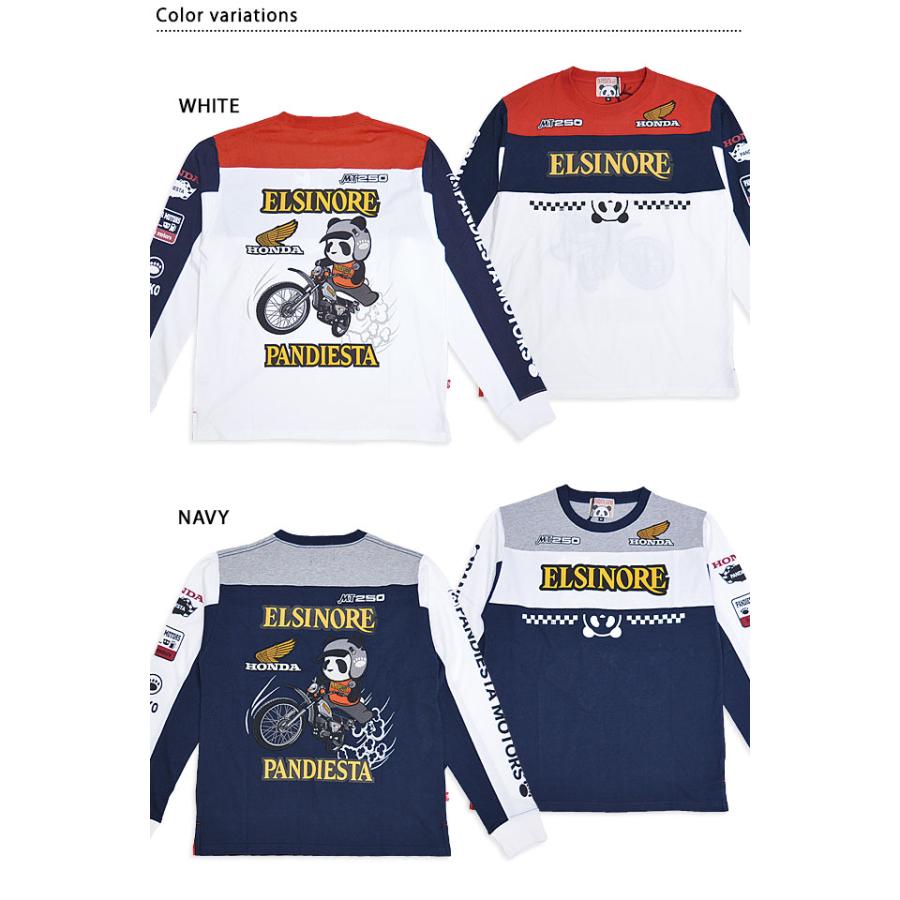 HONDA×PANDIESTA MT250エルシノアロングTシャツ PANDIESTA JAPAN 533505 パンディエスタジャパン ホンダ 刺繍 HONDA×PANDIESTA MT250エルシノアロングTシャツ PANDIESTA JAPAN