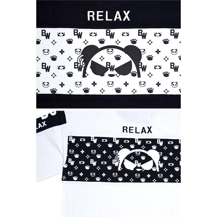 B/W-PDJ RELAXシリーズ 切替モノグラムBIG Tee PANDIESTA JAPAN 554876 パンディエスタジャパン パンダ オーバーサイズ B/W-PDJ RELAXシリーズ 切替モノグラムBIG Tee PANDIESTA JAPAN 554876