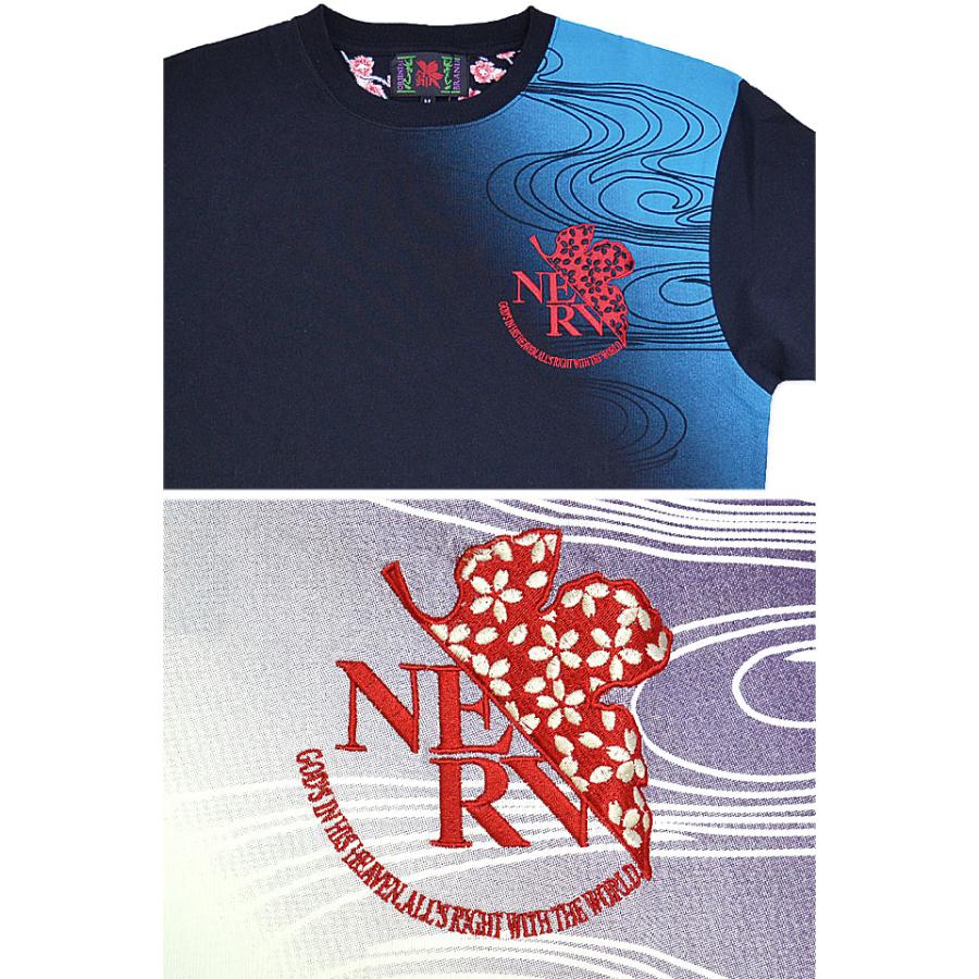 EVANGELION×錦 雅桜×初号機半袖Tシャツ 錦 554217 和柄 和風 EVANGELION×錦 雅桜×初号機半袖Tシャツ 錦 554217 和柄 和風