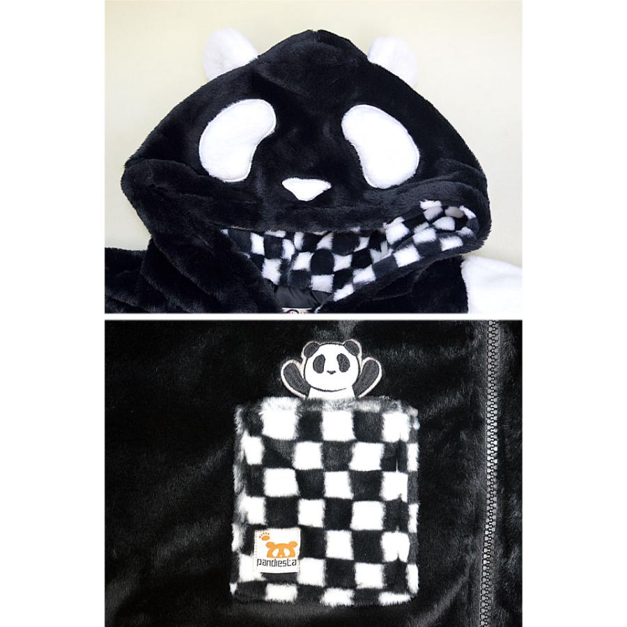 チェッカーパンダフェイクファーパーカー PANDIESTA JAPAN 564204 パンディエスタジャパン ユニセックス チェッカーパンダフェイクファーパーカー PANDIESTA JAPAN 564204