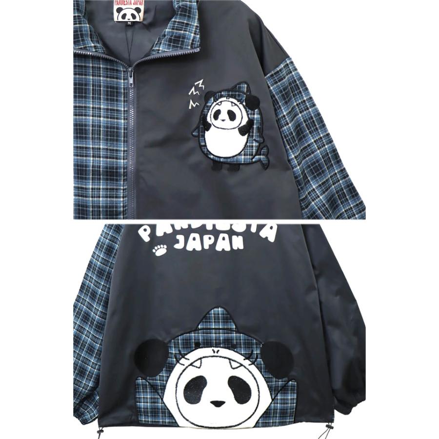 サメパンダチェック切替シャカシャカジャケット PANDIESTA JAPAN
