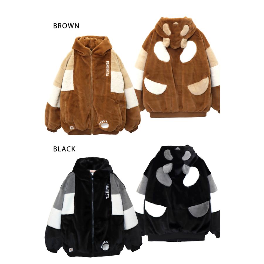 逆さパンダ切替フェイクファーパーカー PANDIESTA JAPAN 595201