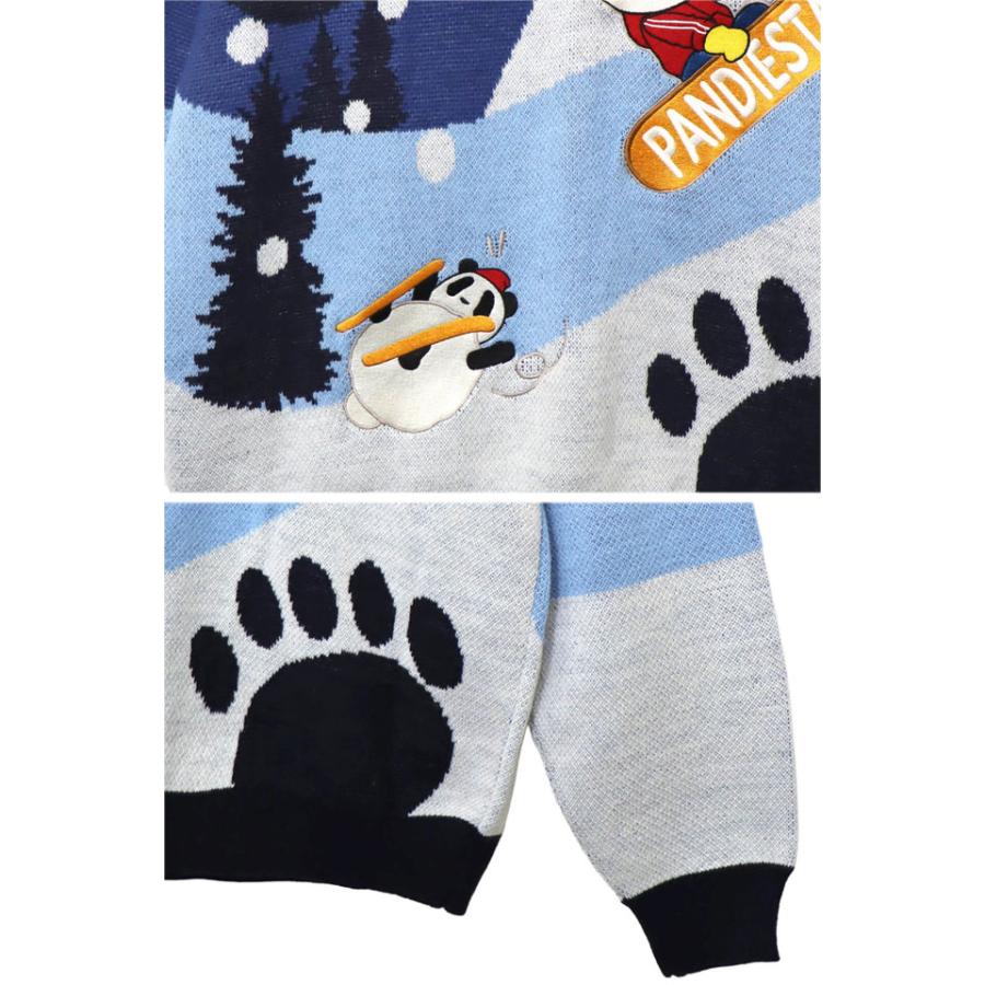 雪遊びパンダジャガードクルーニット PANDIESTA JAPAN 595222 パンディ