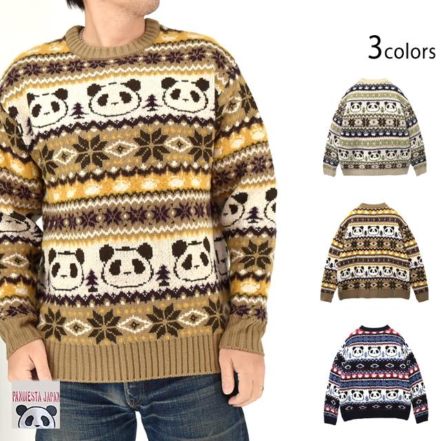 ノルディックパンダクルーニット PANDIESTA JAPAN 595959 パンディ