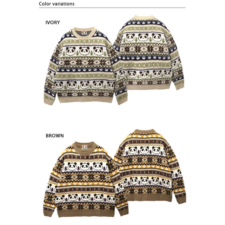 ノルディックパンダクルーニット PANDIESTA JAPAN 595959 パンディ