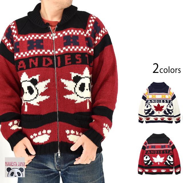 カナダパンダローゲージカウチンジャケット PANDIESTA JAPAN 595960 パンディエスタジャパン ニット カナダパンダローゲージカウチンジャケット PANDIESTA JAPAN 595960