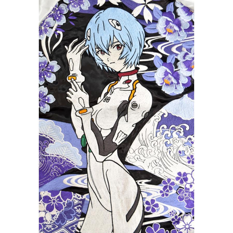 EVANGELION×錦 和華流水綾波リバーシブルスカジャン 錦 516352 和柄 和風 エヴァンゲリオン レイ爆買の画像