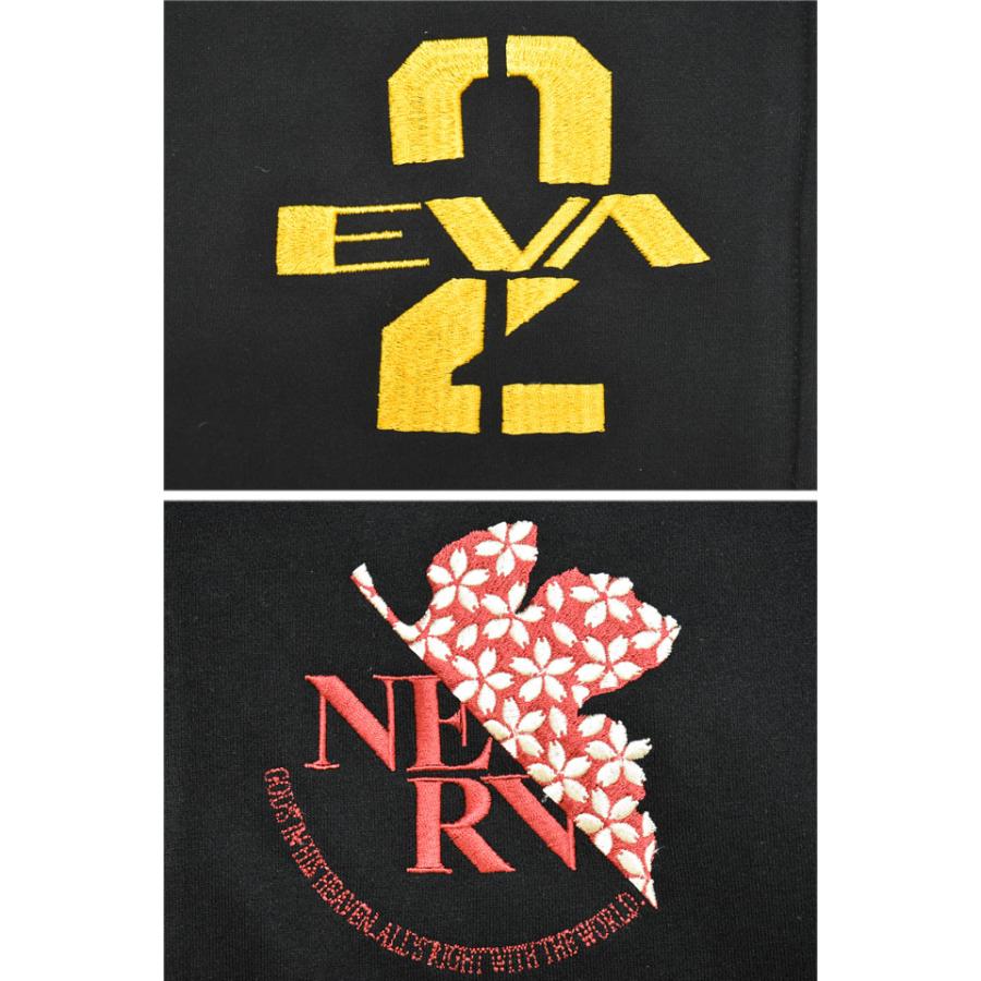 EVANGELION×錦 月下桜2号機ジップパーカー 錦 516351 和柄 和風 刺繍