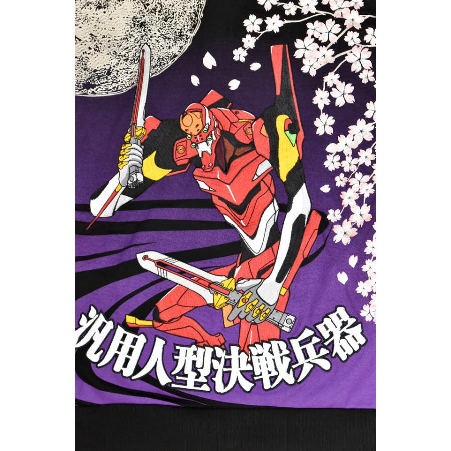 エヴァンゲリオン × NISHIKI ２号機 月下桜吹雪スカジャン XL レッド EVANGELION×錦 月下桜2号機ジップパーカー 錦 516351 和柄 和風 刺繍