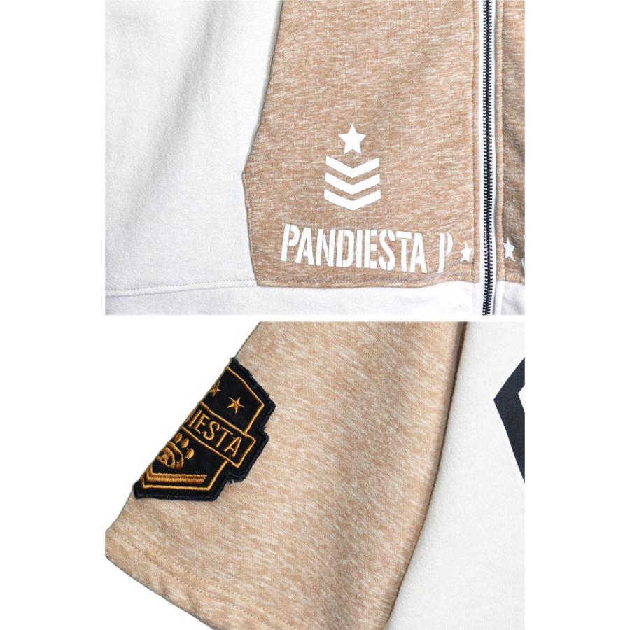 ミリタリー切替ダブルジップ半袖パーカー PANDIESTA JAPAN 526952
