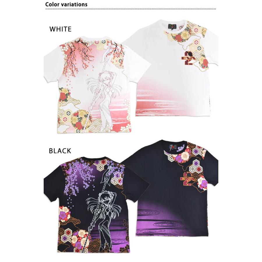 EVANGELION×錦 百華流水アスカ半袖Tシャツ 錦 526234 和柄 和風