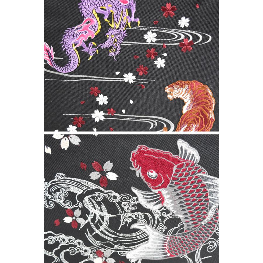 和柄刺繍リュック リップル かばん 龍 虎 竜 鯉 コイ デイパック ユニ 