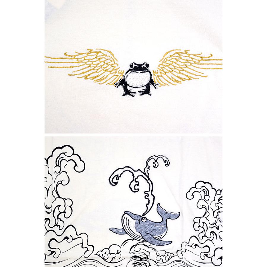 羽根蛙ロングTシャツ 参丸一 SLT-50062 和柄 和風 さんまるいち カエル かえる 長袖 羽根蛙ロングTシャツ 参丸一 SLT-50062 和柄 和風 さんまるいち カエル