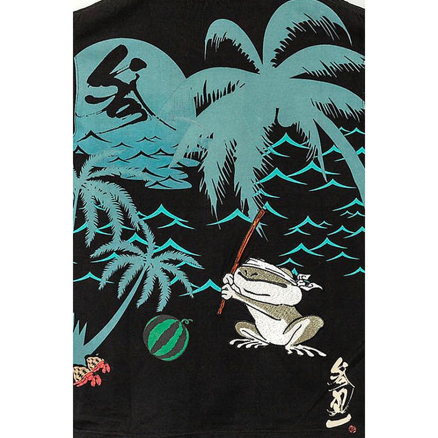 スイカ割り」半袖Tシャツ 参丸一 SM-30620 和柄 和風 蛙 かえる カエル