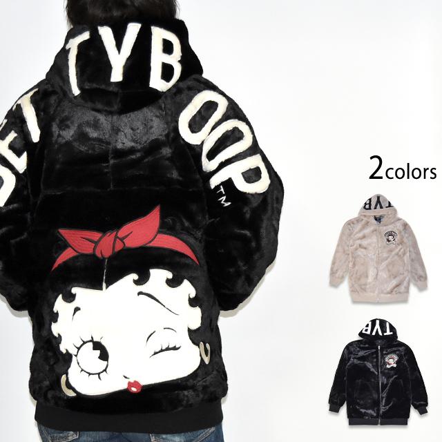 BETTY×ネバーマインド ロング丈ファージャケット NEVER MIND BBN-2528 ネバーマインド ベティーちゃん ユニセックス BETTY×ネバーマインド ロング丈ファージャケット NEVER MIND BBN-2528