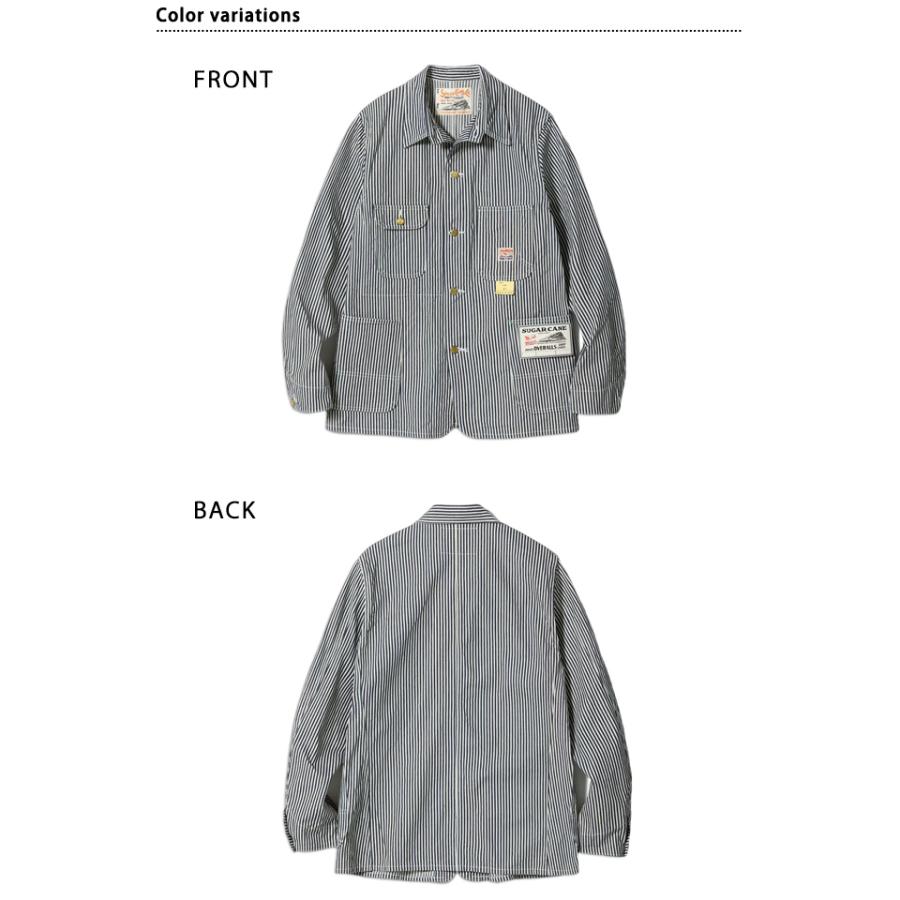 11oz.ヒッコリーストライプワークコート SUGER CANE SC15656 シュガー